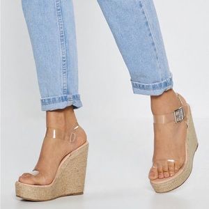 Nasty Gal The Coast is Clear Woven Wedges Heals